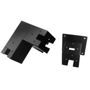 Square Steel Pergola Brackets Kit Black Metal Powder Coated Deck Post Base Aluminum Frame Pavilion Arch Support