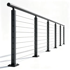 Stainless Steel 304 316 Lightweight Anti-Corrosion DIY Top Mount Square Post Cable Railing Balcony and Staircase
