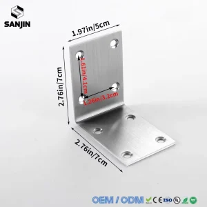 Stainless Steel 304 Thick L-shaped Corner Brace Durable Angle Bracket for Cabinet and Chair Hardware Accessories