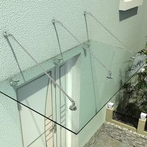 Stainless Steel Awning Canopy Fittings for Front Entrance Door Glass
