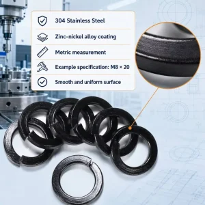 Stainless Steel Black Zinc-Nickel Plated Metric M6 Screws Washer Screws M2.5 Spring Washer Open Washer M4/M5 Grade 6.8