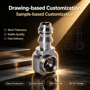 Stainless Steel CNC Machined Parts Services Thread Hydraulic Pipe Joint For Industrial Engineering Fluid Connection