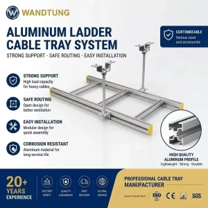 Stainless Steel Cable Ladder Tray With Copper Earthing For Data Center Cable Tray And Bridge System