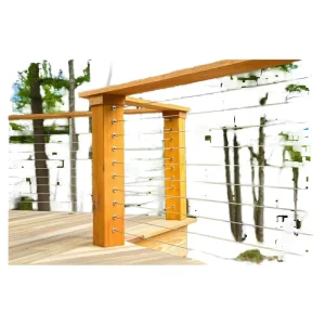 Stainless Steel Cable Railing Kit with Posts and Handrail for Outdoor Decks and Stairs
