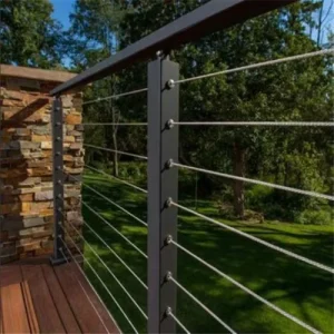 Stainless Steel Cable Railings for Chic Courtyard Design