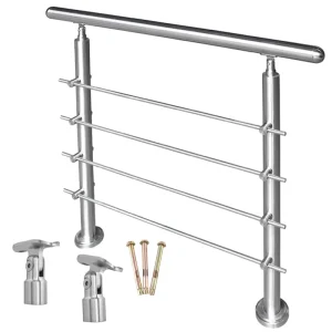 Stainless Steel Cross Rod Handrail for Balcony Stairs Sand Polished