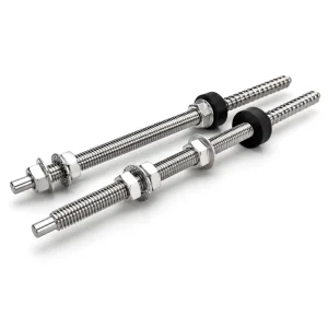 Stainless Steel DIN933 Class 8 Hanger Bolt Fastener Assembly with Flange Nuts and Washers for Solar Racking