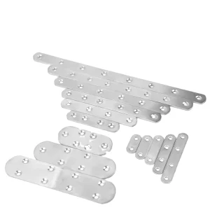 Stainless Steel Flat Steel Planar Wall Brackets Straight Mending Plates for Repair Fixing Wood Furniture Corner Brace Metal
