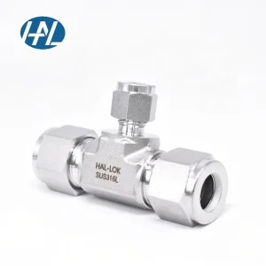 Stainless Steel Forged Polished Instrument Tube Fitting Compression Reducing Union Tee Double Ferrule 3mm
