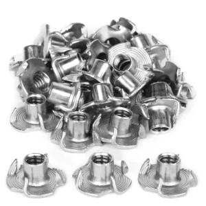 Stainless Steel Four-Prong Tee Nut Custom Sizes for Industrial Wooden Structure Fastening