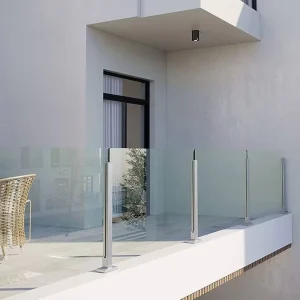 Stainless Steel Glass Handrail Standoff Railing System Mirror Finish for Curved & Floating Stairs Balcony Deck