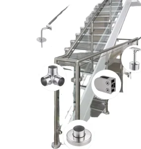 Stainless Steel Glass Railing Wall Mount Inside Stairs Railing Mounting Post Bracket
