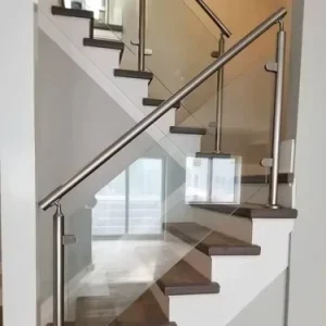 Stainless Steel Glass Stair Railing System for Indoor Villa Staircase