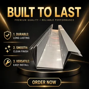 Stainless Steel Gutter for Building Exterior and Roof Cladding Waterproof Drainage Materials Installation