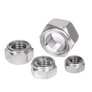 Stainless Steel Hex Lock Nuts M6 M8 M10 M12, Polished Finish for Mining Applications