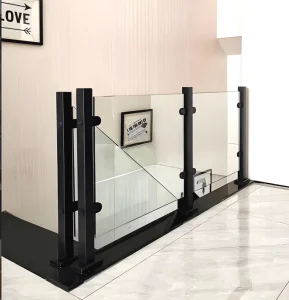 Stainless Steel Indoor Outdoor Stair Railing with Glass Fence Balcony Handrail for Flooring Hotels Apartments Malls
