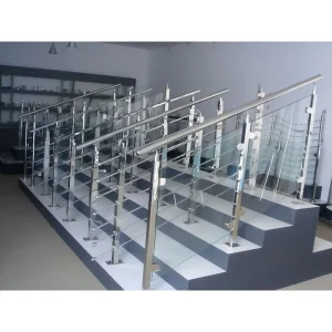 Stainless Steel Indoor Stair Railing Design Super Steady Structure Stainless Steel Glass Railing Balustrade Exterieur