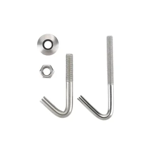 Stainless Steel J Bolt J Hook Bolts with Hex Nuts Curved Washers Corrugated Roofing Sheet Fixing Fastener Hook Anchor Screw Bolt