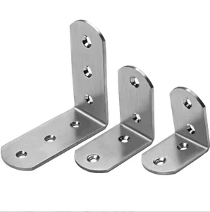 Stainless Steel L Shaped Corner Brace Bracket for Furniture Reinforcement (Small Medium Large Sizes)