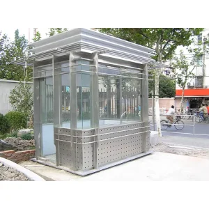 Stainless Steel Outdoor Prefabricated Portable Security Guard Kiosk Booth