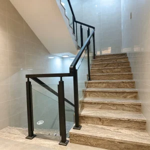 Stainless Steel Post Glass Stair Railing Frameless Design 304 Grade Rustproof Durable for Villa Hospital Office Buildings Hotels