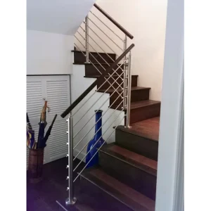 Stainless Steel Post and Rod Bar Staircase Railing
