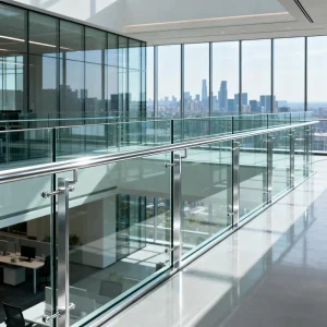Stainless Steel Railing Office Buildings Easy Installation Durable Strong Frame Corrosion Resistant Modern Mall