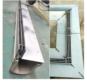 Stainless Steel Rain Drainage Trench Modern Gutter Sidewalk Surface Water Channel Guard System Bathtub Hotel