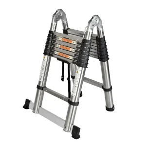 Stainless Steel Telescopic Folding Ladder Household Thickened Multifunctional Joint 150kg Load Capacity Max Extended Height 7.2m
