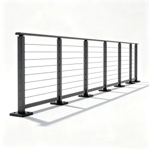 Stainless Steel Top Side Mounted Industrial Design Cable Railing System for Balcony Staircase Outdoor Areas DIY Easy Install