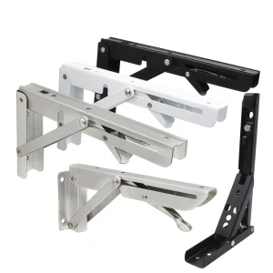 Stainless Steel Wall-Mounted Folding Shelf Bracket Metal Bench Table Support for Dining Kitchen Cabinet and Wood Plate