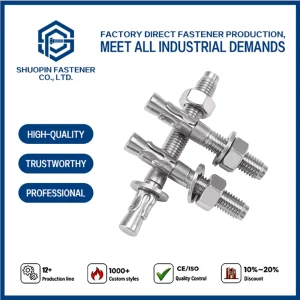 Stainless Steel Wedge Anchor Expansion Bolt Through Bolt A4 for Outdoor Engineering Warehouse Storage Heavy Duty Civil Fixing