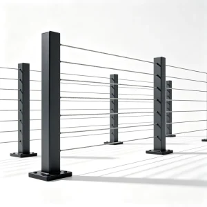 Stainless Steel Wire Cable Railing 42″ Flat Top Mount Outdoor Balcony Staircase Safety Fence Lightweight