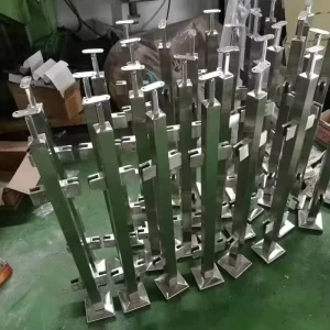Stainless Steel and Aluminum Column Accommodation Rail for Staircase