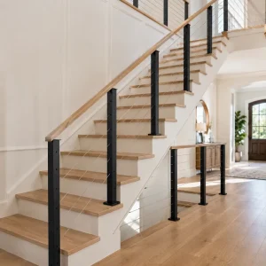Stainless Steel and Aluminum Post Cable Railing System with Anti-Rust Handrail