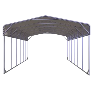 Steel 20×30 Waterproof Durable Easily Assembled Outdoor Carport Kit with Galvanized Steel Roof for Single Car