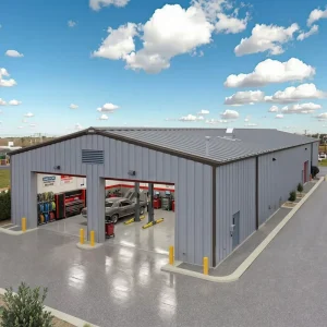 Steel Auto Repair Shop Building With Service Bays Modern Large Durable Heated for Vehicle Maintenance Garage Facility