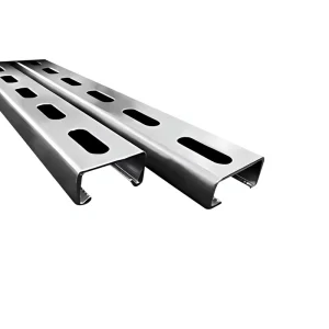 Steel C section Photovoltaic Mounting Brackets Seismic resistant U channel Purlins Hot Dip Galvanized Perforated Pipe Supports