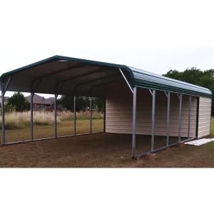 Steel Carport with Workshop and Garage Shed 20×30 Storage Solution 2-Year Warranty A-Frame Roof