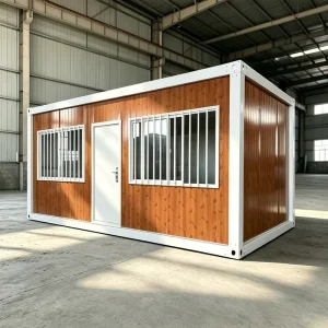 Steel Container Houses Wood-Grain Patterns Dismantlable for School Entry Shop Office Use Dual-Purpose Residential Units