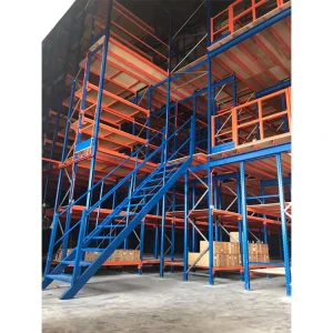 Steel Foldable Anti-Rust Corrosion Protection Mezzanine Platform Ladder Storage Rack