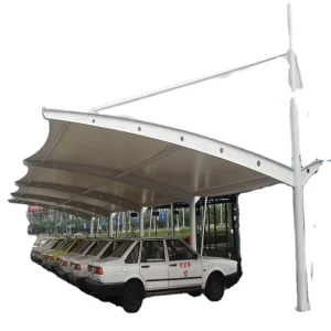 Steel Frame Car Garage Shelter PVDF Membrane Parking Tensile Canopy Factory Supply Steel Structures