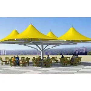 Steel Frame Car Parking Membrane Structure Tensile Tent PVDF Roof Stadium Machine Shade PVDF Landscape Shed