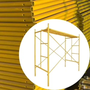 Steel Frame Scaffold Walk Through Plank High Strength Foldable Design 500kg Load Capacity for Plastering Scaffolding