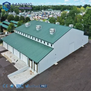 Steel Frame Structure Warehouse Prefabricated Steel Warehouse Prefab Double Pitch Roof Building