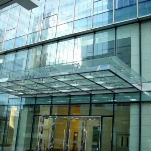 Steel Glass Canopy Fittings Contemporary Design Fireproof Waterproof Customized