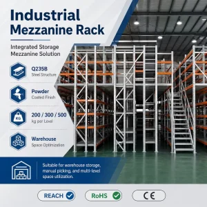 Steel Heavy Duty Corrosion Protected Mezzanine Rack Supported Platform Multi Level Warehouse Storage Shelving System 500kg sqm