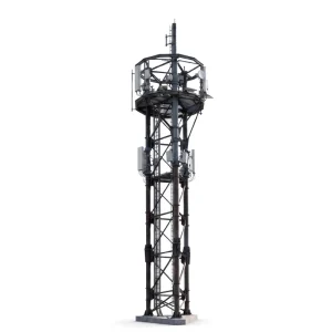 Steel Lattice Pylon 35m-40m Communication Tower with Observation Platform Hot Dip Galvanized Structural Steel