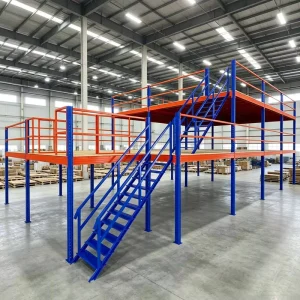 Steel Mezzanine Rack Warehouse Loft Storage Platform Floor Racking System Stairway Industrial Storage Attic Rack Customized
