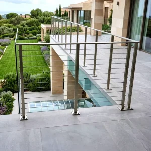 Steel Post Wire Railing for Stair Railing